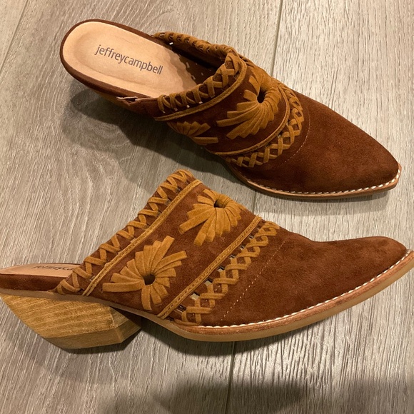 Jeffrey Campbell Shoes - JEFFREY CAMPBELL Shoes Billy Brown Suede Pointed Toe Western Mule 7.5